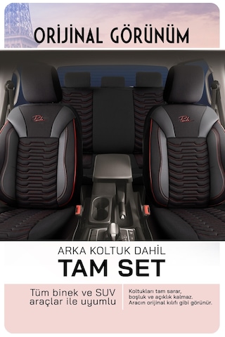 Panda Paris Serisi Pike Kumaş Oto Koltuk Kılıfı - Tam Set