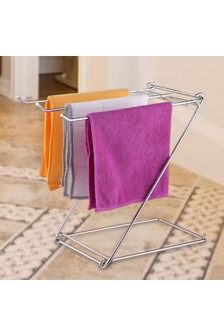 Bosphorusboutique02 Suntek Banyo Havlu Tutucu, Raf Ve Süzgeç Takımı Gümüş