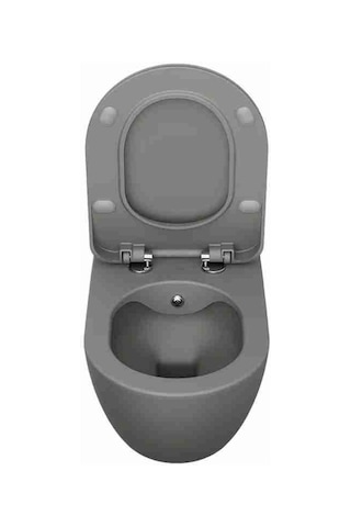 Creavit Free Rim-off Kanalsız Asma Klozet Fe322.cg Mat Cool Grey + Duck Yavaş Kapanan Kapak Mat Cool Grey 2'li Set Gri