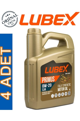 Lubex Sja 0W-20 Tam Sentetik Motor Yağı 4 x 4 L