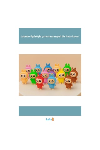Renkli Labubu Figürlü Anahtarlık Eğlenceli Tasarım Çok Renkli