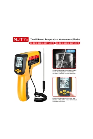 Boatshop1 Jd-05 Njty Kızılötesi Termometre Uçlu Temasız Sıcaklık Ölçümü 50 800 C K Tipi Termokupl Endüstriyel Otomotiv