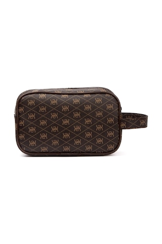 Newish Polo Erkek Deri Portföy Clutch Traş Kozmetik Bakım Ve Günlük El Çantası 14x24cm New171 - Kahve Kahverengi - Taba