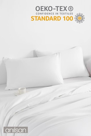 Mikrofiber Antialerjik Yastık - 1000gr, 60x80 Cm, Boncuk Silikon Dolgulu Beyaz