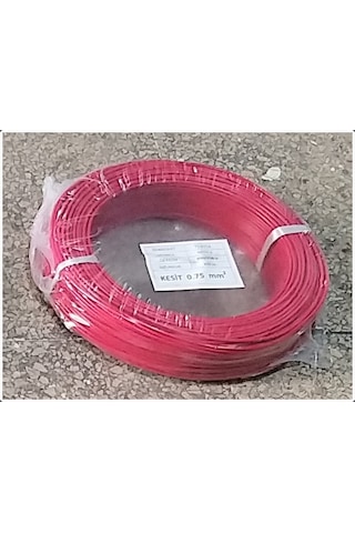 0.75Mm Cca Kırmızı Nyaf Elektrik Kablosu Top 100 Metre