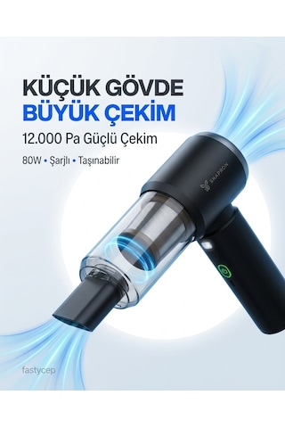 Vacuum Plus Snv-3002 15in1 Profesyonel 12.000pa Emiş Güçlü Üflemeli Şarjlı Mini Araç Süpürgesi