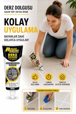 Hazır Derz Dolgu Macunu Fayans Arası Tamir Ve Yenileme Kolay Uygulama Derz Dolgu Beyaz