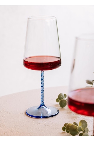 The Mia Edera Şarap Kadehi Mavi 500 Ml