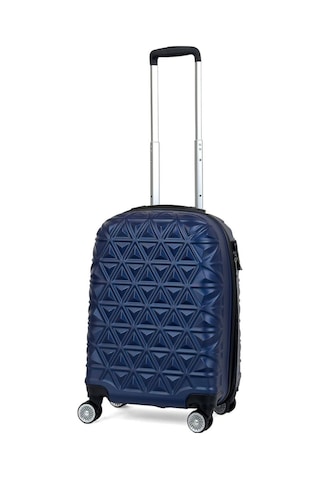 Reymond Luggage Piramit Desen Abs Seyahat Valizi, Canyon Serisi, Lacivert - Kabin Boy - S / Pudra Pudra