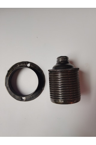 Orgun Dekoratif E27 Rondelalı Eskitme Metal Porselen Duy 10'lu