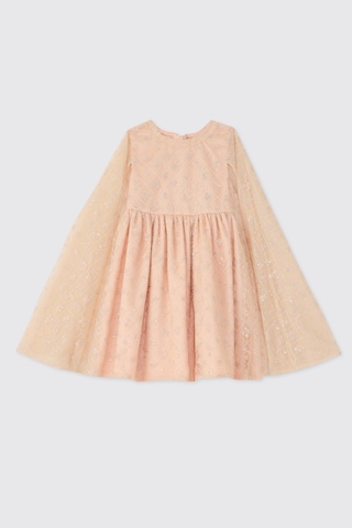 Panço Kız Çocuk Pelerinli Somon Parti Elbisesi 2521gk94014 Pembe
