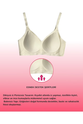 Alya Underwear Kadın Lazer Kesim Dikişsiz Çıkarılabilir Pedli Hayalet Sütyen Siyah Ekru