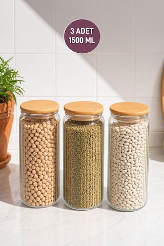 Selka Home Rigel 3'lü Cam Kavanoz 1500 Ml