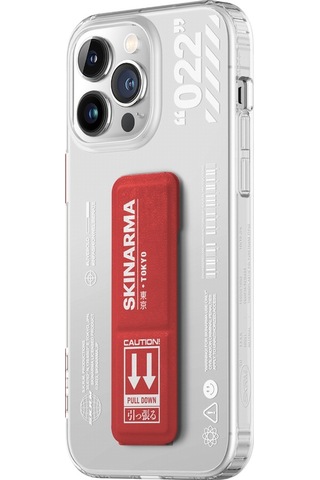 Apple Uyumlu iPhone 14 Pro Max Kılıf Skinarma Standlı Şeffaf Tasarımlı Taihi Sora Kapak