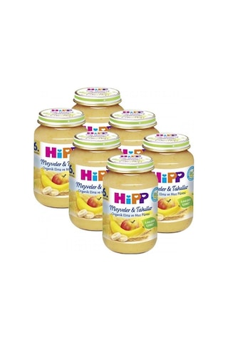 Hipp Organik Kavanoz Mama Elma ve Muz Püresi 190 G 6'lı Paket