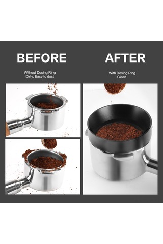 Reedark Kahve Tozu Dağılmasını Önleyen Manyetik Sabitleyici Halka - Aluminyum 51mm Siyah - Espresso Makinesi Erişim Aleti Diğer