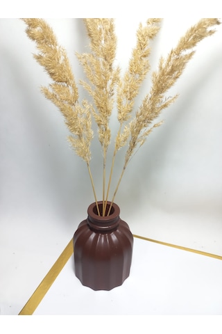 İnce Çizgili Vazo - Modern & Minimal Dekoratif Obje, Salon Ve Ofis Çiçeklik, Antiquity Gold Gold