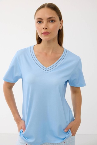Anıl 11733 Kadın T-shirt Ve Pantolon Takım Açık Mavi