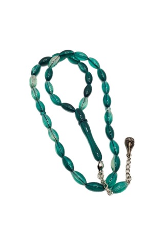 Han Ticarethane Yeşil Şeffaf Toz Kehribar Tesbih