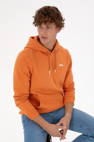 U.S. Polo Assn. Erkek Regular Fit Kapüşonlu Şardonlu Bakır Basic Sweatshirt 50315582-VR182
