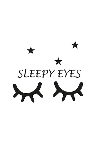 Dekoratif Sleepy Eyes Kirpik Yıldızlı 2 Li Ahşap Duvar Dekoru