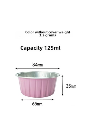 Yuntech01 Renkli Kapaklı Alüminyum Folyo Kase - Hava Fritözü Ve Fırın İçin Tek Kullanımlık/tekrar Kullanıma Uygun, Pembe, 100 Adet