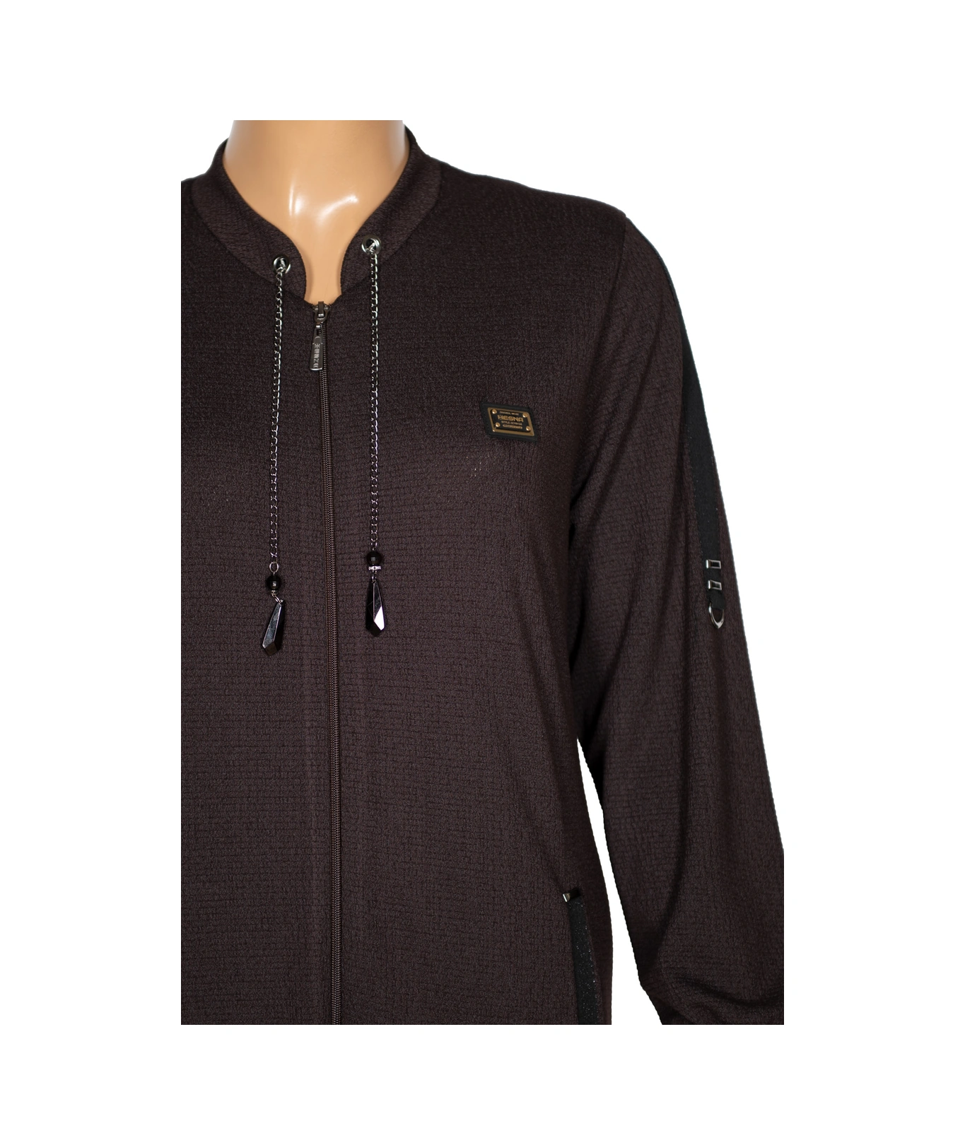 Hesna Kadın Zeren Büyük Beden Baharlık Boydan Kahverengi Pardesü Kahve