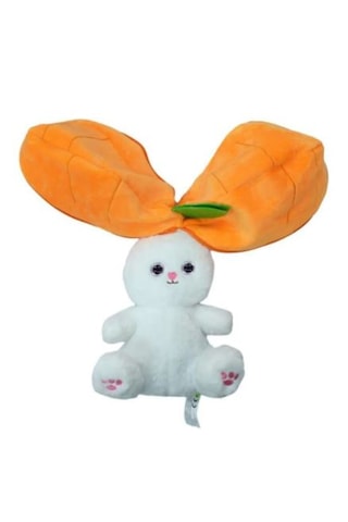 Havuç Tavşan Pelüş 35cm Beyaz - Turuncu