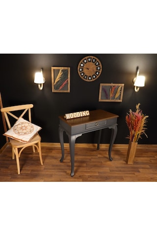 Wooding 80 Cm Çekmeceli Masif Antrasit Ceviz Dresuar (548585898) Ceviz