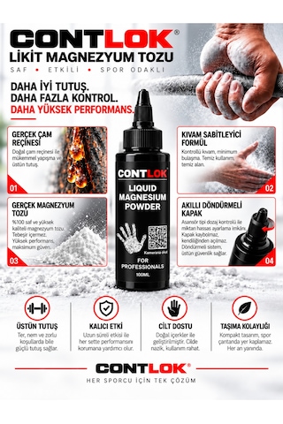 Likit Magnezyum Tozu - Elite Series Liquid Chalk - Calisthenics, Crossfit, Powerlift, Arm Wrestling, Fitness, Pole Sport