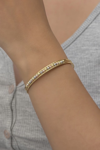Nereze 925 Ayar Minik Dorika Toplu Tasarım Gold 3 Sıra Bileklik Gümüş Bilezik