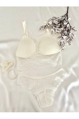Mh Moony Homewears Premium Beyaz Bralet Takımı Beyaz Mh Moony Homewears Premium Beyaz Bralet Takımı Beyaz