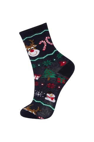 DeFacto Erkek Çocuk Yılbaşı Temalı 2'li Pamuklu Uzun Çorap E2766A8NSKR1