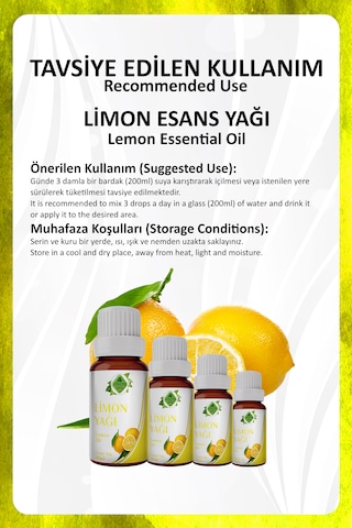 Limon Yağı Lemon Essential Oil 10 Ml.