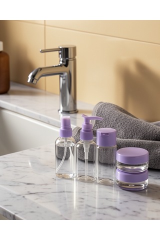 Şeffaf Seyahat Banyo Seti 5 Parça 30 Ml Taşınabilir Şişe Seti