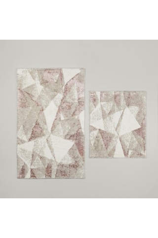 Linens Triza 2'li 60x100 / 50x60 Cm Banyo Paspas Seti Rose Rose