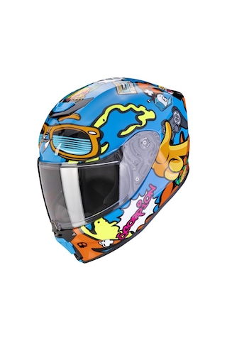 Scorpion Exo-jnr Air Fun Kapalı Çocuk Motosiklet Kaskı Mavioranj Mavi - Turuncu