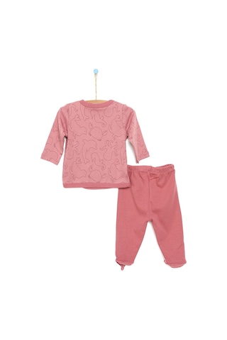 Motherlove Yenidoğan Organik Zıbın-patikli Alt 2li Takım Unisex 23KMTLUSET002_KoyuPembe Koyu Pembe