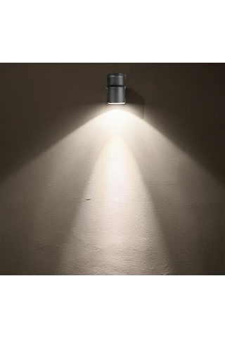 Tekli Çağlayan Aplik Ip54 Dış Mekan Zita Bahçe Aydınlatma Duvar Apliği + Gu10 Led Ampul Beyaz Işık Çok Renkli