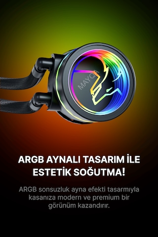 Gametech Hydra Ahd360b Argb Aynalı Fan 360mm Siyah Sıvı Soğutma