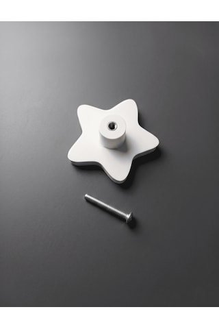 Yıldız Görünümlü Dolap Kulpu ,cocuk Odası, Modern Ve Dayanıklı - Tekli Beyaz