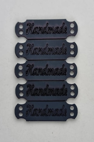 Dikilebilir Deri Dikdörtgen Handmade Etiketi Lacivert 5 Adet