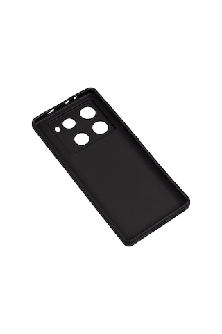 Noktaks - İnfinix Note 40 Pro 4g Uyumlu - Kılıf Mat Soft Esnek Biye Silikon - T39579 - Siyah Siyah