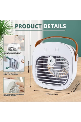 Jialan Küçük Taşınabilir Ac, Mini Klima Kişisel Evaporatif Hava