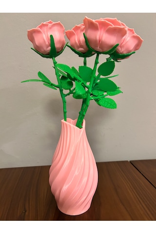 Vazo Dekoratif 3d Pembe