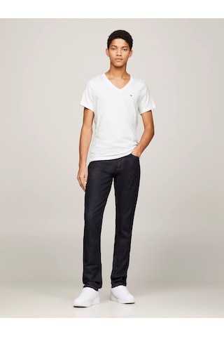 Tommy Hilfiger Erkek Tjm Orjinal Jersey V Yaka T-shirt -beyaz Beyaz