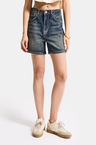 Itsbasic Kadın Koyu Tint Diana 2s6 Mom Fit Midi Boy Denim Şort K.tint