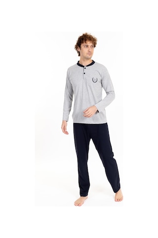 Erkek 1065 Uzun Kol Süprem Pijama Takımı Gri Gri
