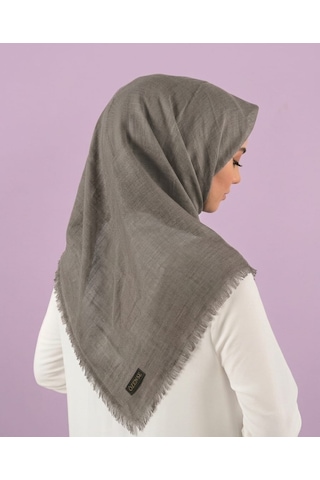 Özense Çift Flamlı Pamuklu İnce Terletmeyen 4 Mevsim Kullanılabilir 100x100 Cm Pembe Renkli Yazma Eşarp Açık Gri