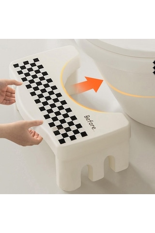 Pazly Tuvalet Taşınabilir Taburesi Suntek Siyah-beyaz Konforlu Çömelme Cg Siyah Beyaz